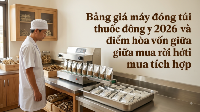 Bảng giá máy đóng túi thuốc đông y 2026 và điểm hòa vốn giữa mua rời với mua tích hợp