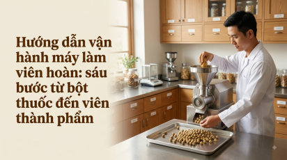 Hướng dẫn vận hành máy làm viên hoàn: sáu bước từ bột thuốc đến viên thành phẩm