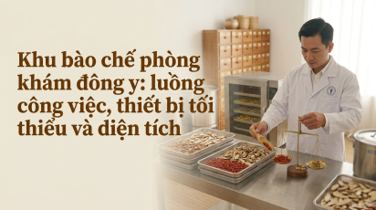 Khu bào chế phòng khám đông y: luồng công việc, thiết bị tối thiểu và diện tích