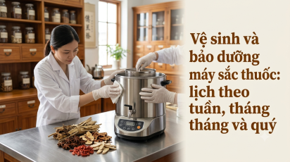 Vệ sinh và bảo dưỡng máy sắc thuốc: lịch theo tuần, tháng và quý