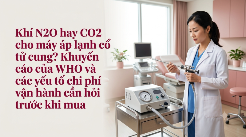 Khí N2O hay CO2 cho máy áp lạnh cổ tử cung? Khuyến cáo của WHO và các yếu tố chi phí vận hành cần hỏi trước khi mua
