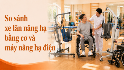 So sánh xe lăn nâng hạ bằng cơ và máy nâng hạ điện