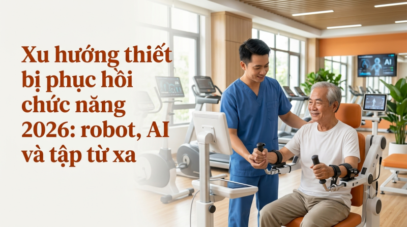 Xu hướng thiết bị phục hồi chức năng 2026: robot, AI và tập từ xa