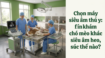 Chọn máy siêu âm thú y: khám chó mèo khác siêu âm heo, gia súc thế nào?