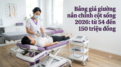 Bảng giá giường nắn chỉnh cột sống 2026: từ 54 đến 140 triệu đồng
