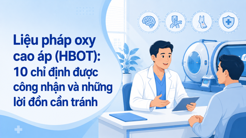 Liệu pháp oxy cao áp (HBOT): 10 chỉ định được công nhận và những lời đồn cần tránh