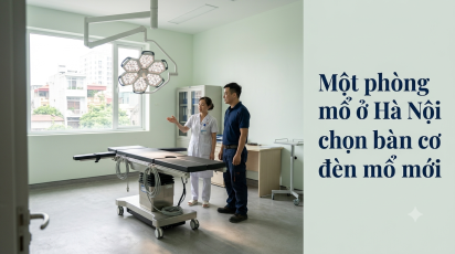 Một phòng mổ ở Hà Nội chọn bàn mổ cơ và đèn mổ mới