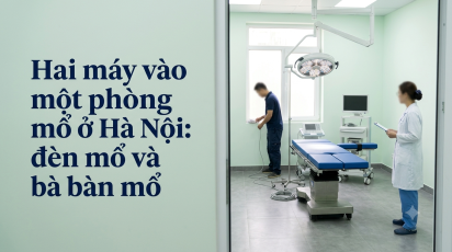 Hai máy vào một phòng mổ ở Hà Nội: đèn mổ và bàn mổ