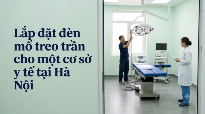 Lắp đặt đèn mổ treo trần cho một cơ sở y tế tại Hà Nội