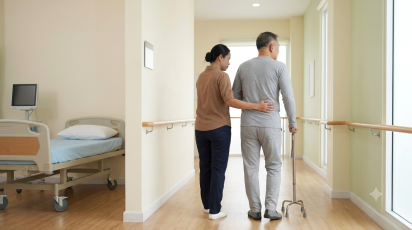 Hướng dẫn bệnh nhân liệt nửa người tập đi đúng cách và phòng ngã