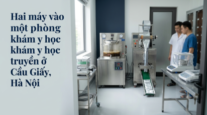 Hai máy vào một phòng khám y học cổ truyền ở Cầu Giấy, Hà Nội