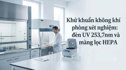 Khử khuẩn không khí phòng xét nghiệm: đèn UV 253,7nm và màng lọc HEPA