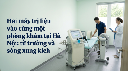 Hai máy trị liệu vào cùng một phòng khám tại Hà Nội: từ trường và sóng xung kích