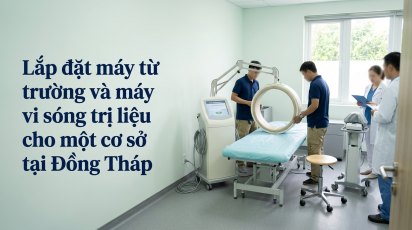 Lắp đặt máy từ trường và máy vi sóng trị liệu cho một cơ sở tại Đồng Tháp