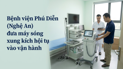 Bệnh viện Phú Diễn (Nghệ An) đưa máy sóng xung kích hội tụ vào vận hành