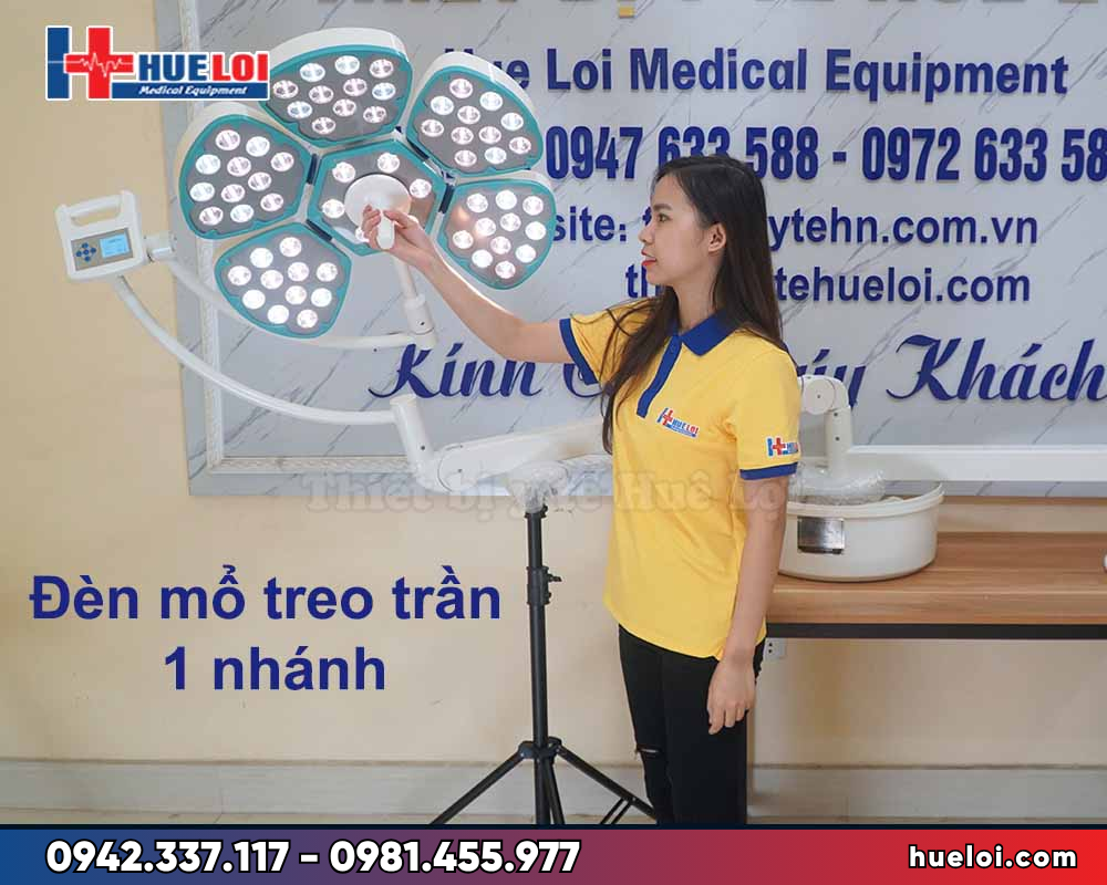 đèn mổ treo tường 5 cánh - đầu đèn 61 bóng OSRAM