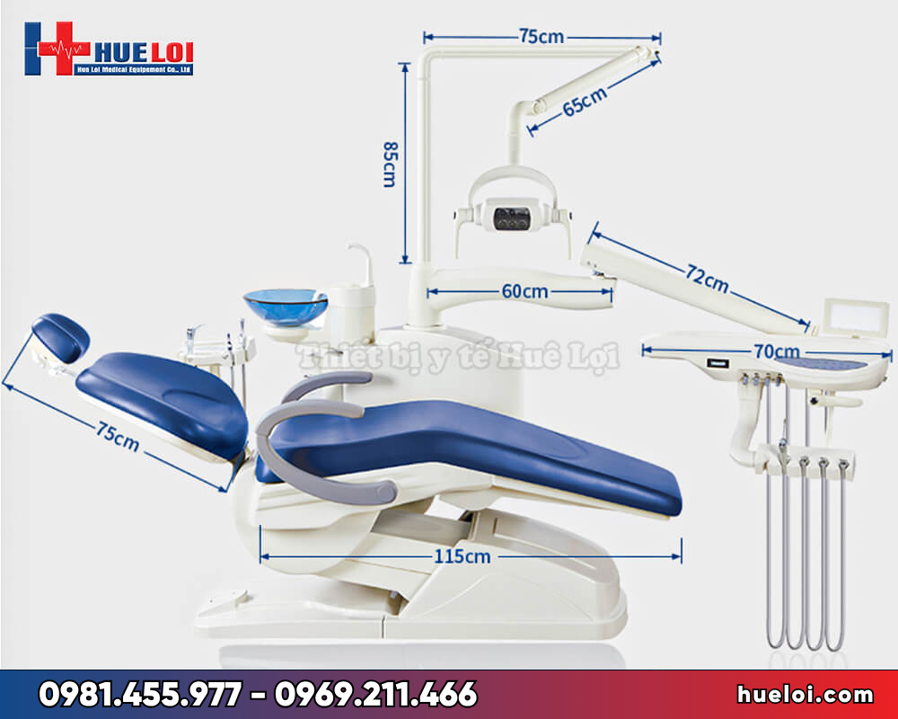 Ghế nha khoa  TJ 2688E5 - sơ đồ kích thước