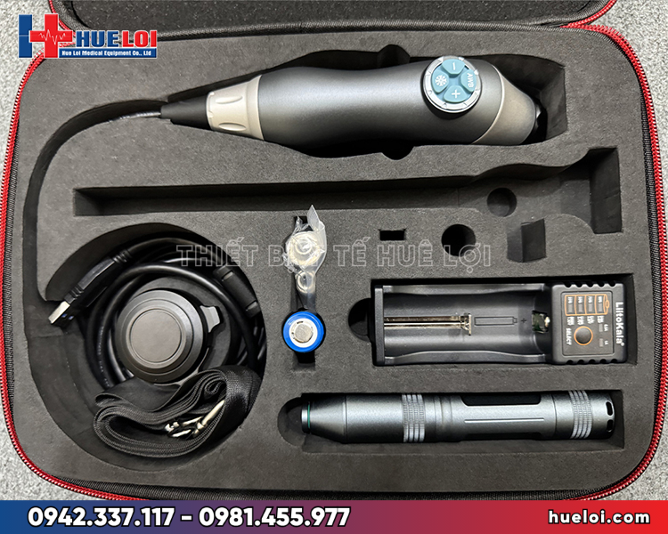 Máy nội soi tai mũi họng xách tay Full HD - tay cầm tích hợp nguồn sáng LED, cận cảnh