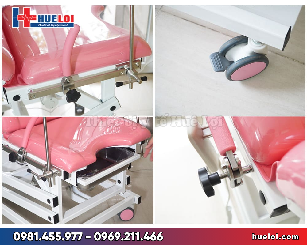 bàn khám sản điện PJ-FJ2 - cận cảnh các chi tiết 