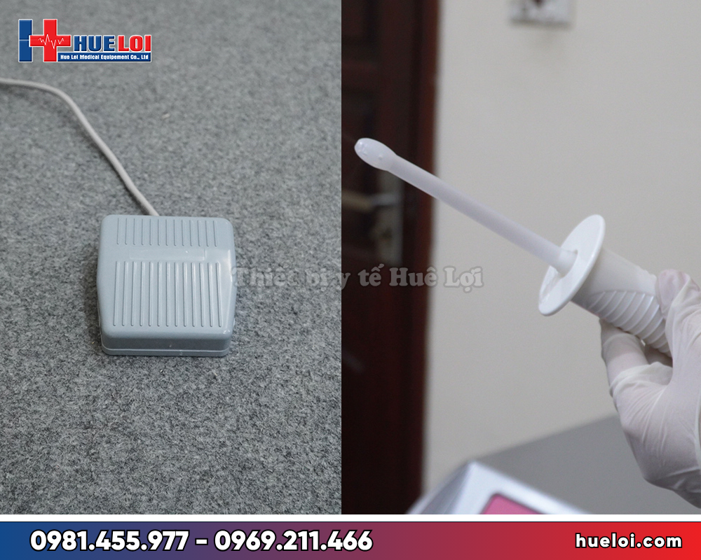 máy ozone điều trị phụ khoa DT-9C - công tắc bàn đạp