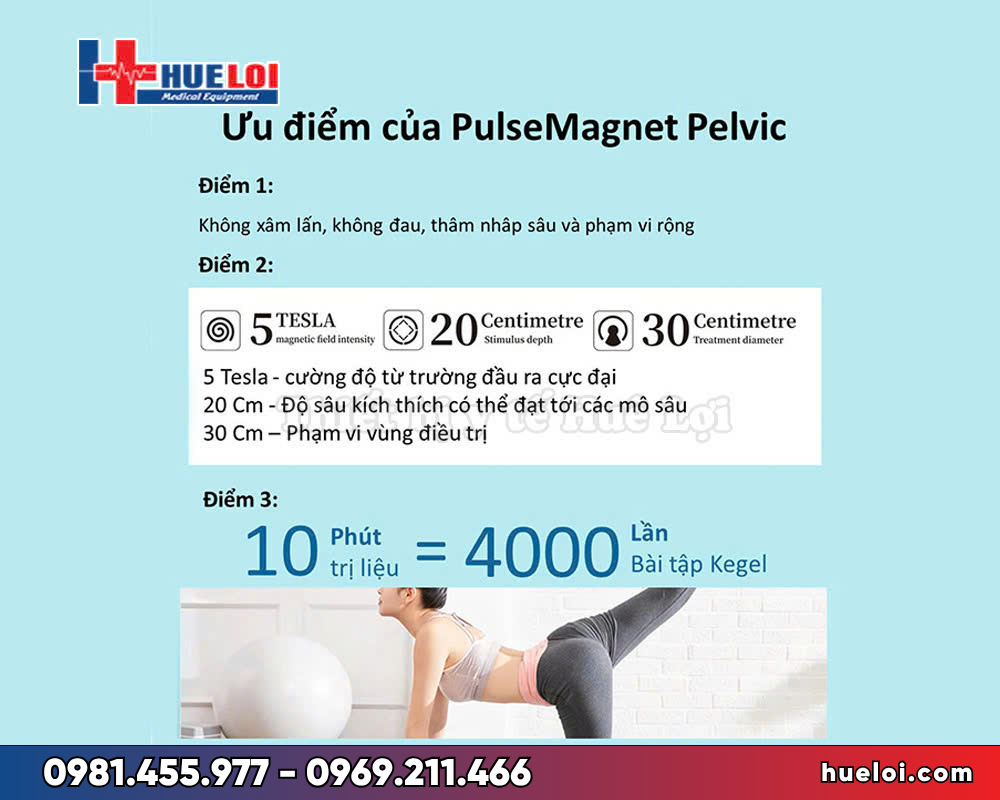 thiết bị phục hồi chức năng sàn chậu PulseMagnet Pelvic - ưu điểm 