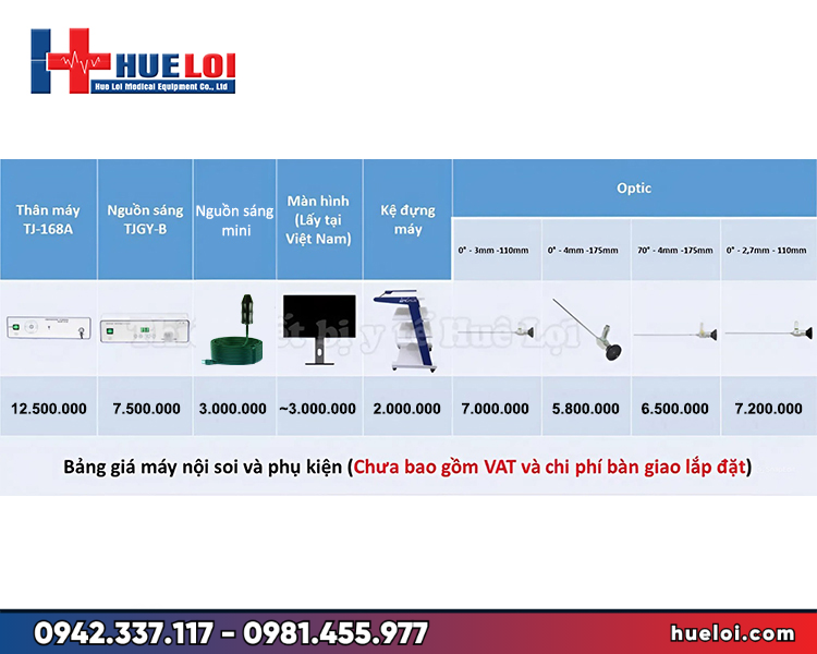 Máy nội soi tai mũi họng TJ-168A - bảng giá máy nội soi chính hãng tại Huê Lợi