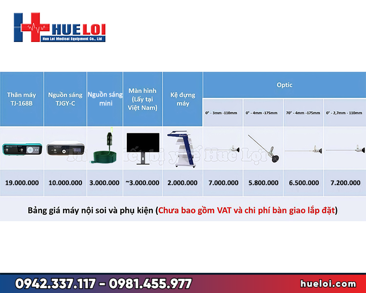 Máy nội soi tai mũi họng TJ-168B - bảng giá trọn bộ cho phòng khám tai mũi họng