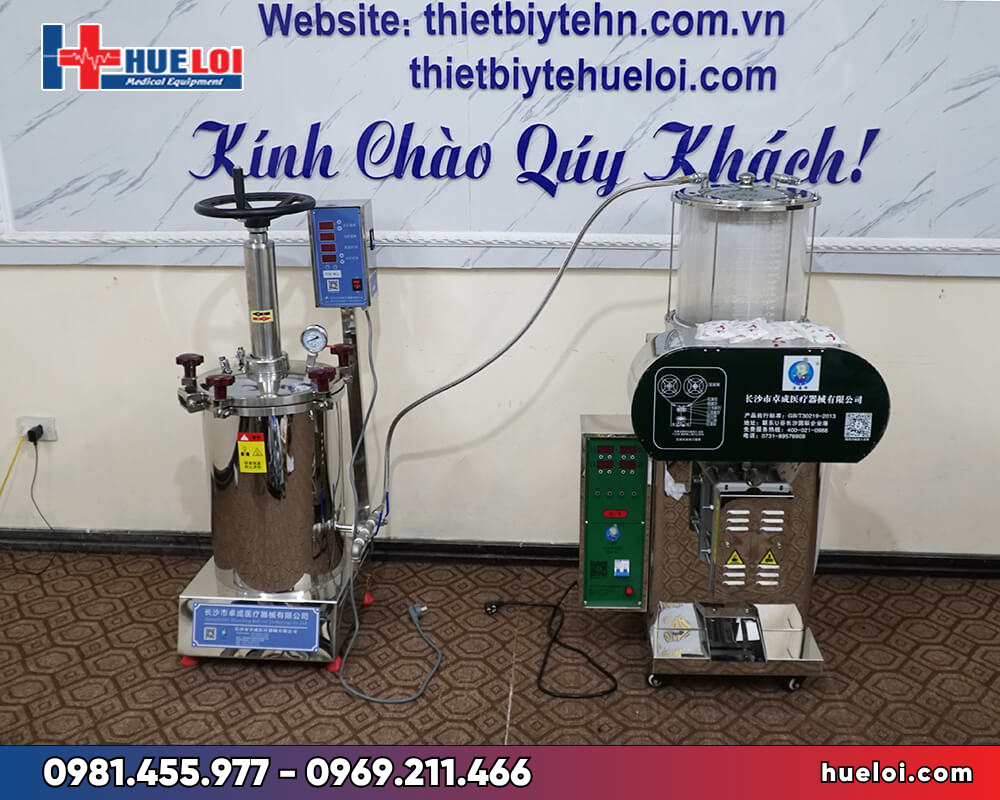 Combo máy sắc thuốc bắc áp suất cao và máy đóng túi - trọn bộ