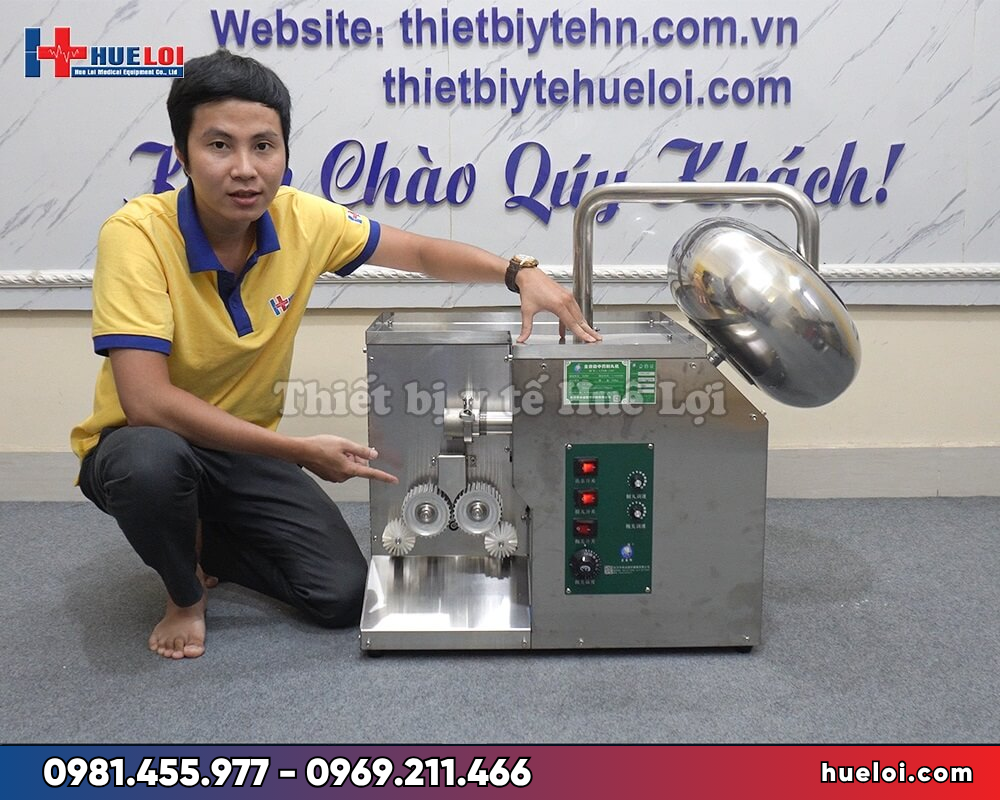 Máy làm viên hoàn kèm sấy khô đánh bóng - tổng thể máy 3 trong 1