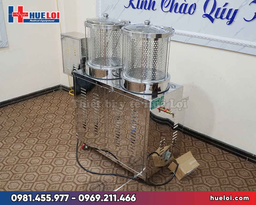 Máy sắc thuốc 2 nồi kèm đóng túi tự động YJCL20/2+1(S) - mặt sau 