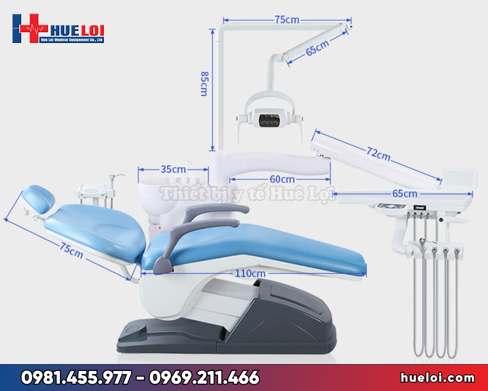 ghế nha khoa TJ 2688A1 - kích thước ghế