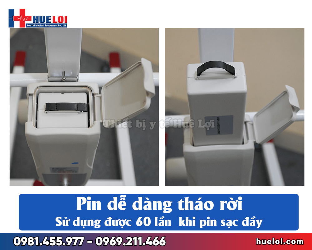 Máy nâng hạ bệnh nhân điều khiển điện - tích hợp pin 