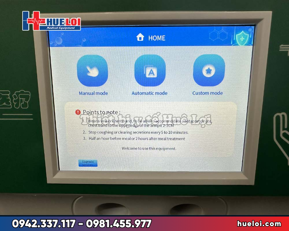 Các chế độ điều trị của máy vỗ rung lồng ngực