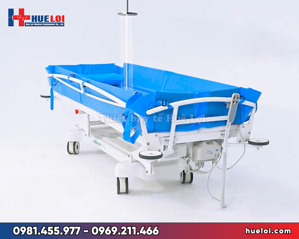 giường tắm cho bệnh nhân di động chạy điện 