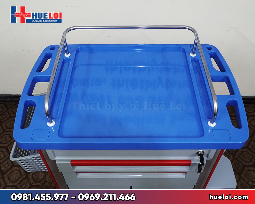 Xe tiêm cao cấp dùng trong bệnh viện HL3- mặt bàn làm việc