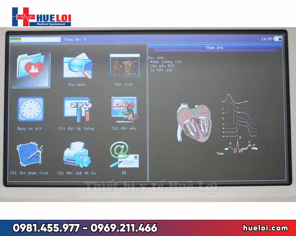 Máy điện tim 6 kênh Contec-600G- màn hình điều khiển 