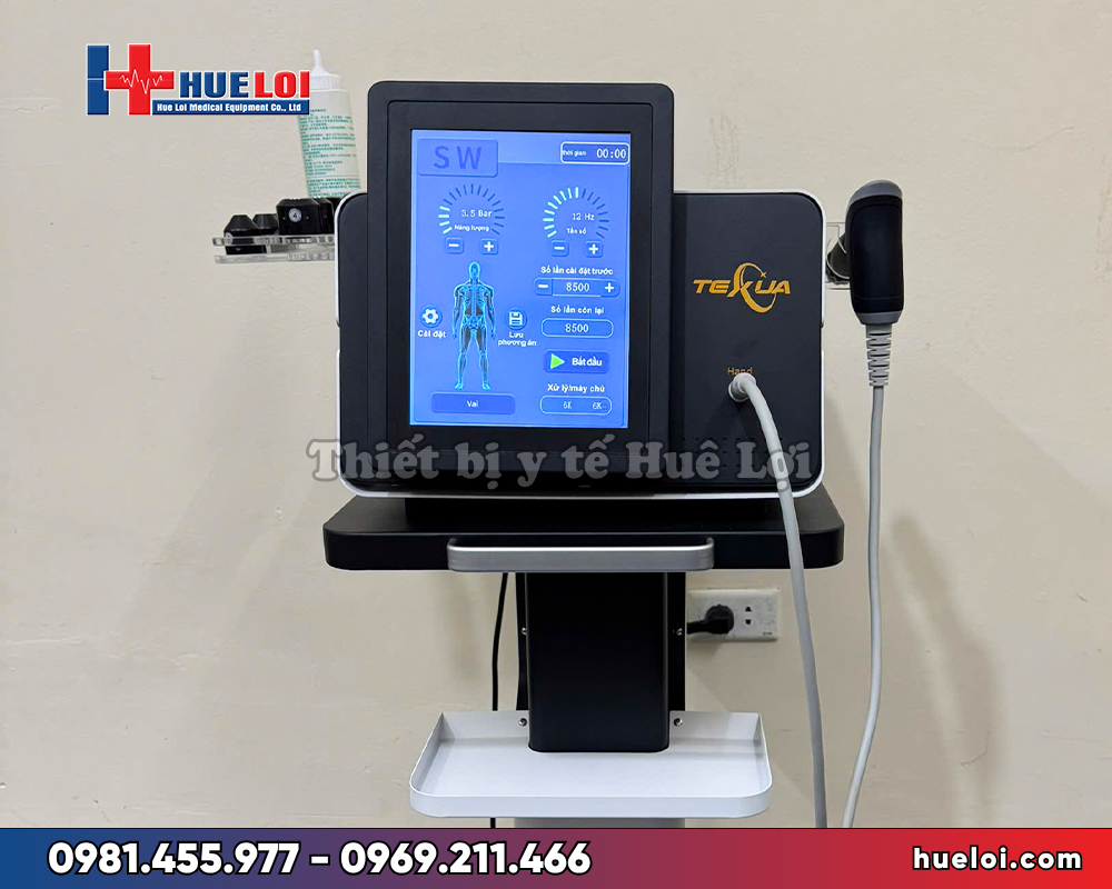 Sóng xung kích hội tụ Texua T703 - toàn cảnh thân máy và tay cầm
