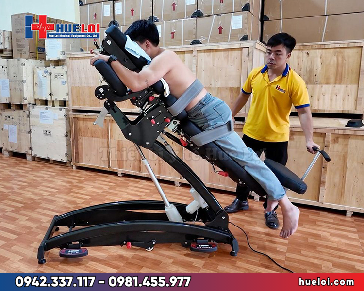 giường nắn chỉnh cột sống bằng điện CY-C113E - góc chụp nghiêng toàn thân 52 độ