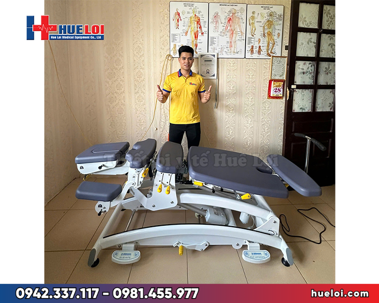 giường nắn chỉnh cột sống bằng điện CY-C113E - bàn trị liệu đa tư thế trong phòng khám