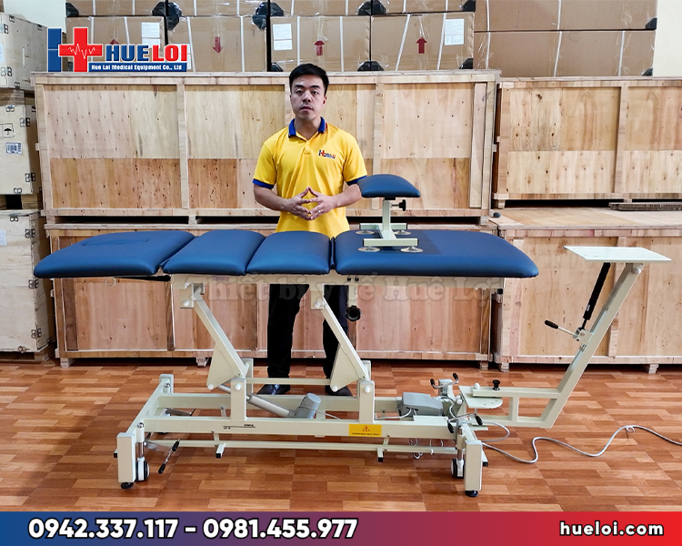 giường kéo giãn cột sống bằng điện CY-C101F - góc chụp ngang thân bàn
