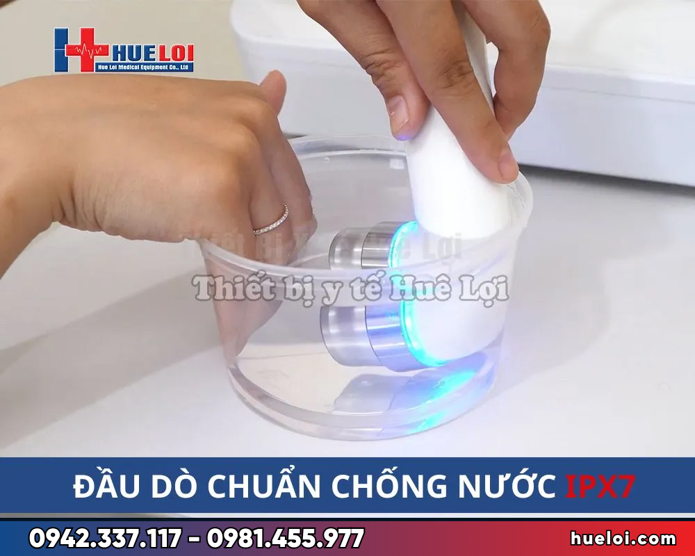 máy siêu âm trị liệu đơn tần HB810A - đầu dò chuẩn chống nước IPX7 nhúng trong bồn nước