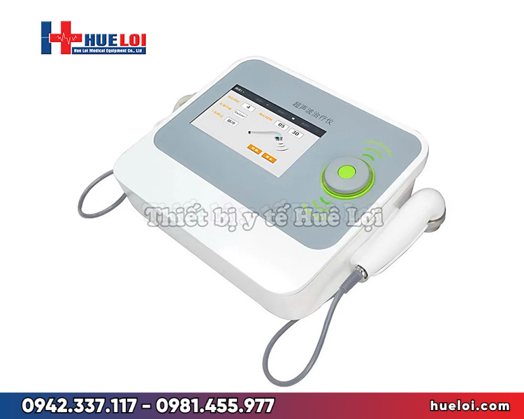 máy siêu âm trị liệu đa tần HB810B - toàn cảnh thân máy và hai đầu dò