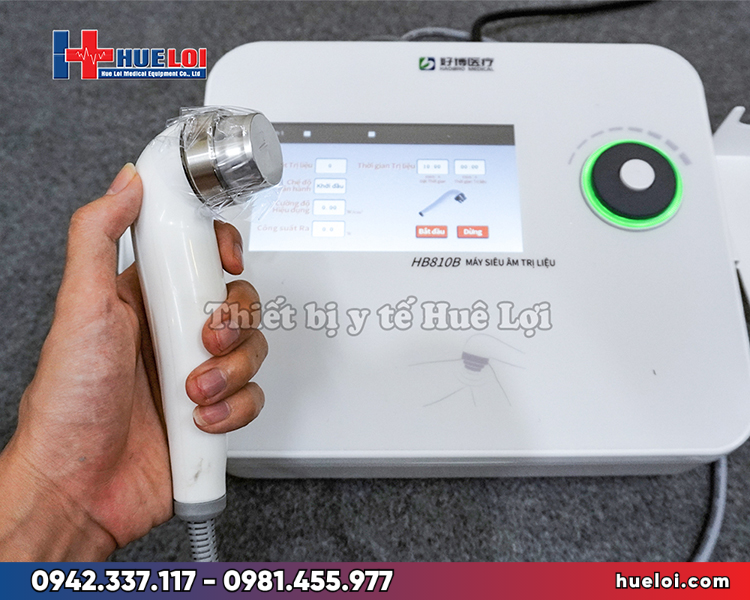 máy siêu âm trị liệu đa tần HB810B - đầu dò 1MHz điều trị mô sâu vùng lưng