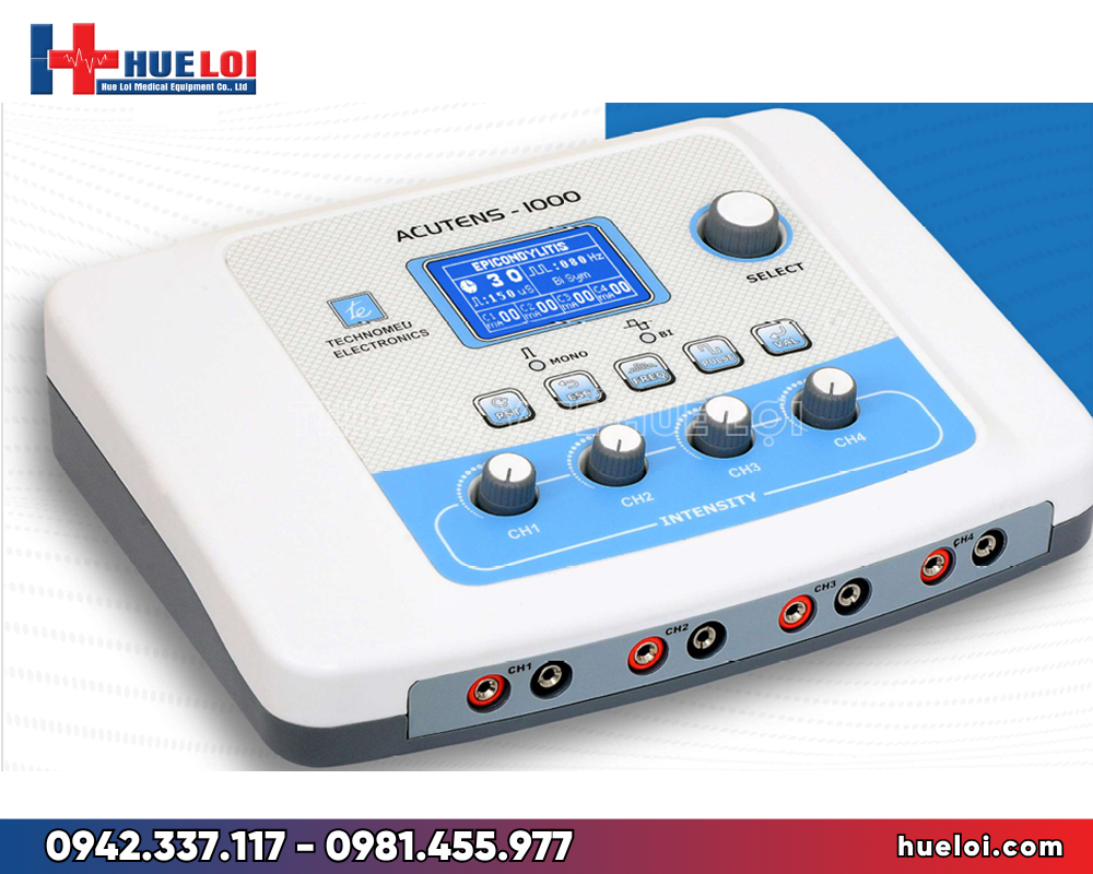 máy điện xung TENS 4 kênh ACUTENS-1000 - toàn máy nhìn mặt trước