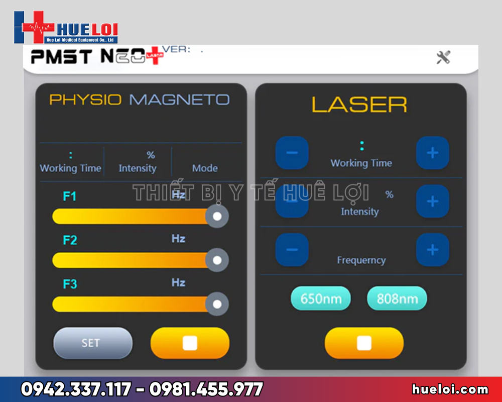 máy từ trường kết hợp diode laser PMST NEO+ - màn hình điều khiển cảm ứng 10.4 inch