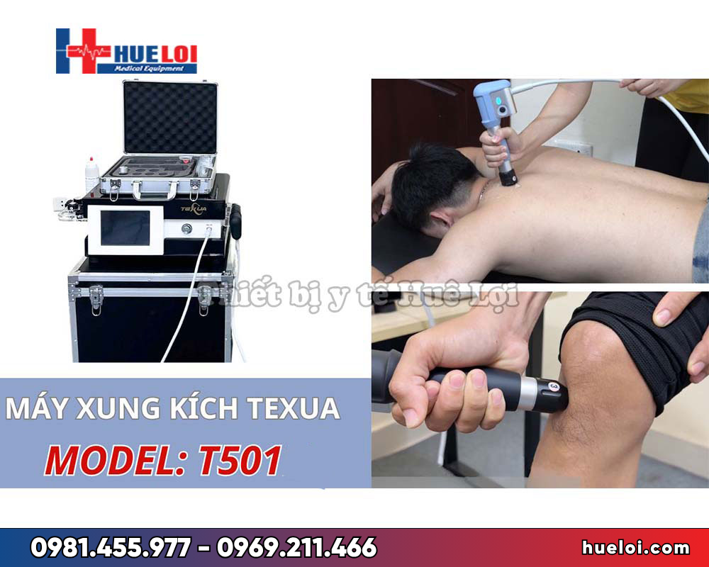 Máy sóng xung kích cho phòng khám Texua T501 - góc nghiêng thân máy