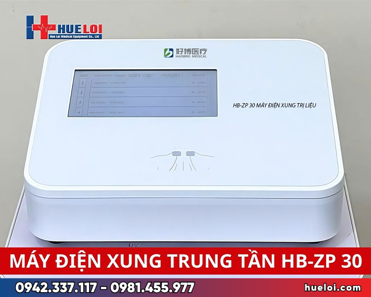 máy điện xung giao thoa HB-ZP30 - toàn cảnh thân máy 4 kênh để bàn
