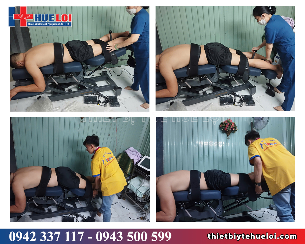 huê lợi bàn giao giường điều trị cột sống cho phòng khám