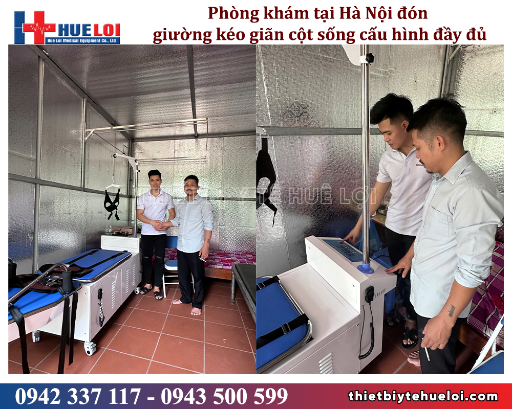 giường kéo giãn khách phòng khám hà nội