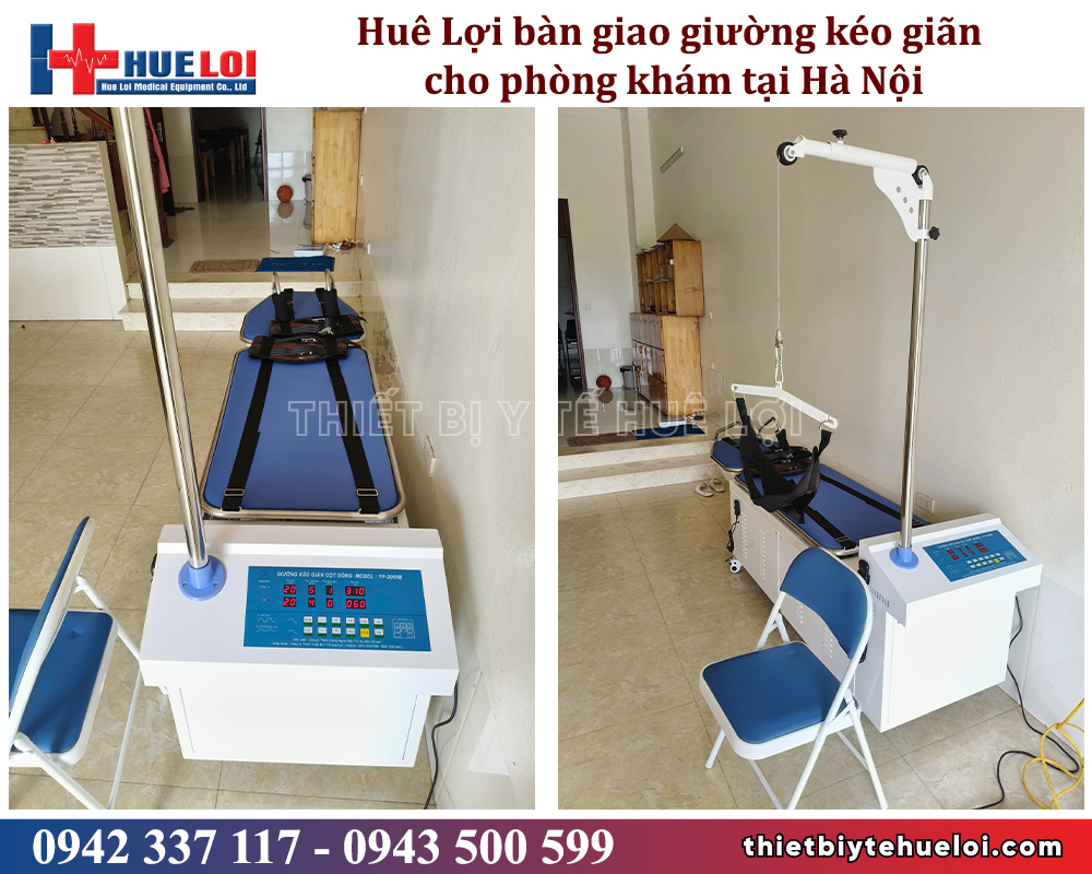 huê lợi bàn giao giường trị liệu cơ xương khớp cho phòng khám hà nội